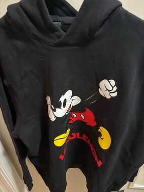 Kids Black Mickey Mouse Pullover Hoodie